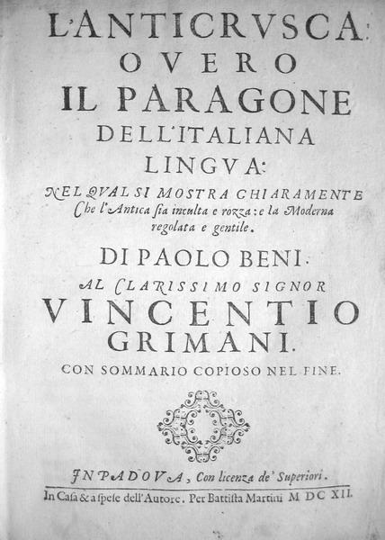 Paolo Beni - L'anticrusca