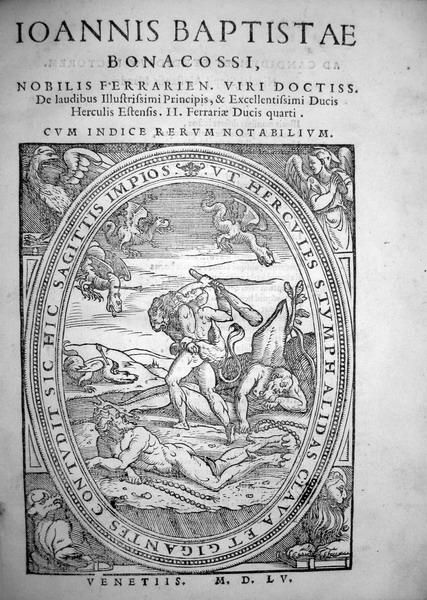 Bonacossa - De laudibus principis Ducis Herculis estensis Bonacossa - De laudibus principis Ducis Herculis estensis