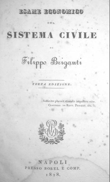 Filippo Briganti - Esame economico del sistema civile