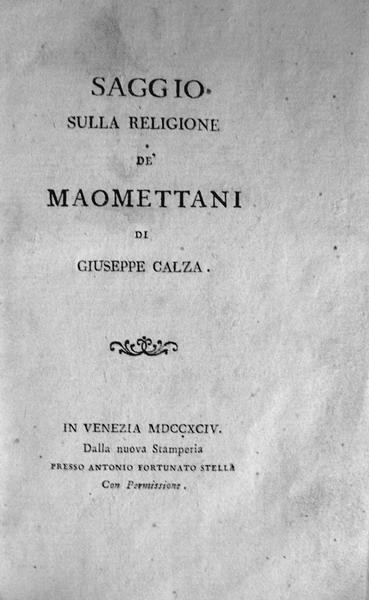 Giuseppe Calza - Saggio sulla religione dei Maomettani Giuseppe Calza - Saggio sulla religione dei Maomettani
