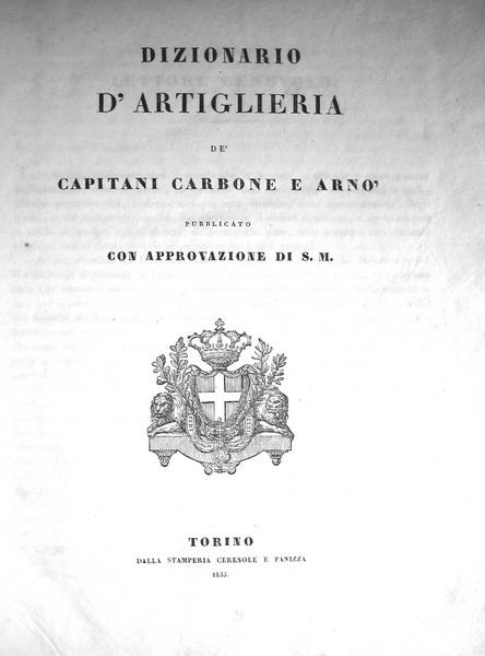 Carbone-Arn&ograve; - Dizionario di artiglieria