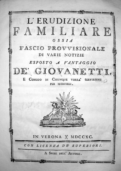 Giovanni Vigilio de Carli - Erudizione familiare