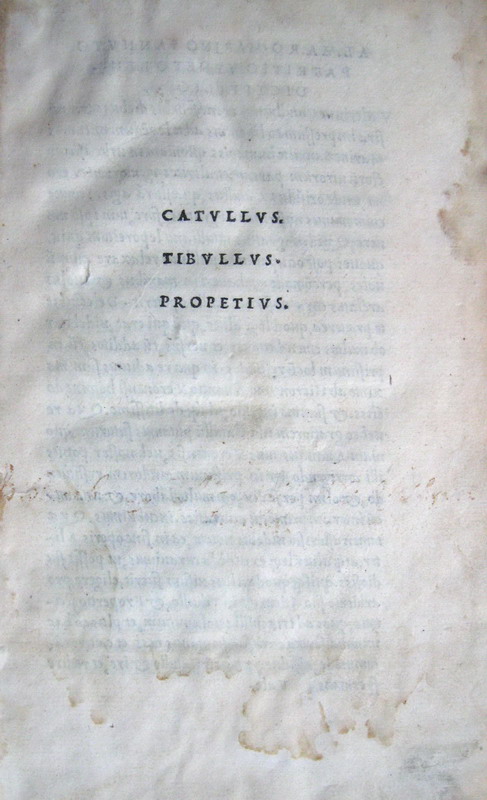 Catullus, Tibullus, Propertius - Opera - 1502, prima edizione aldina