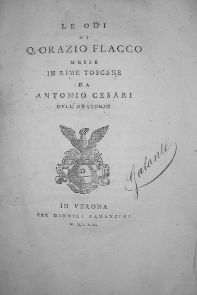 Antonio Cesari - Le odi di Orazio FLacco
