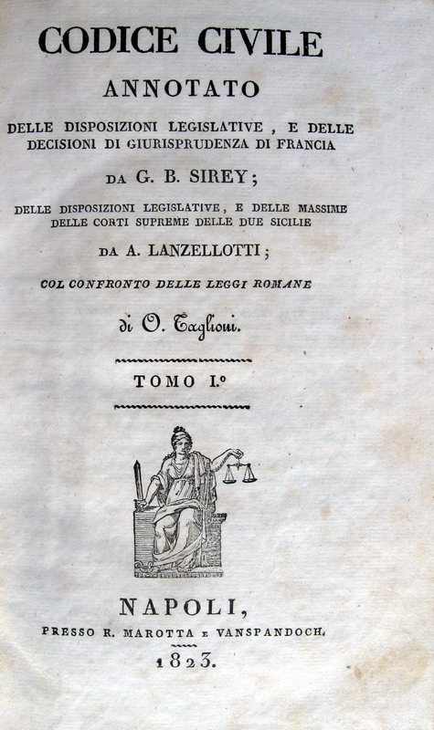 Codice civile annotato delle disposizioni legislative - 1823-25 (6 volumi)