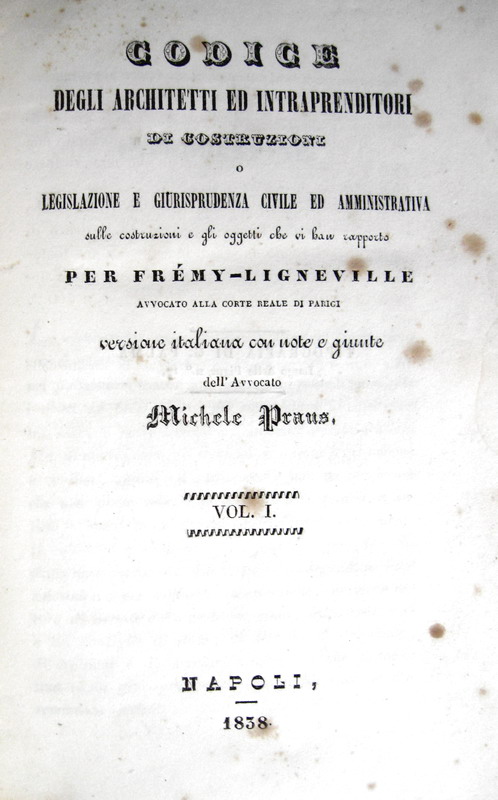 Codice degli architetti ed intraprenditori - 1838