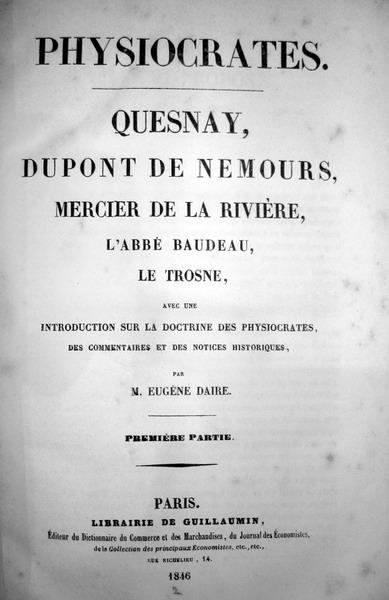 Collection des principaux economistes