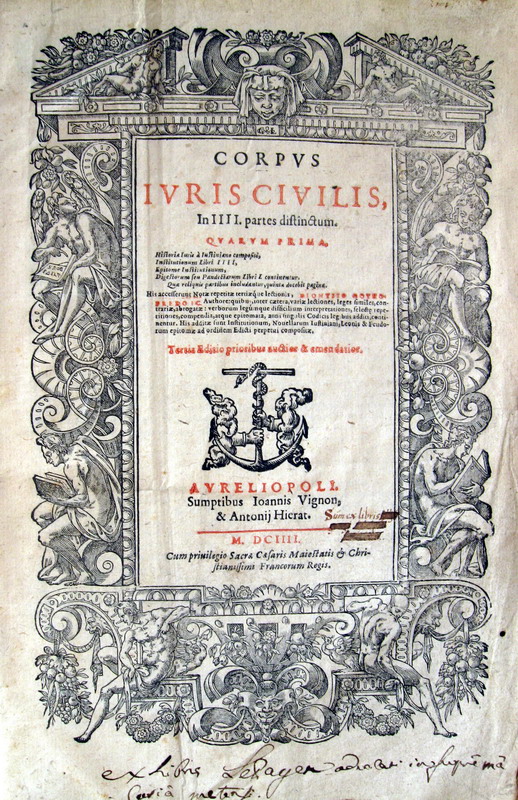 Corpus iuris civilis (edizione Gotofredo) - 1604