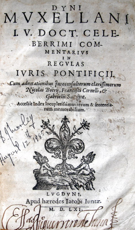 Dino del Mugello e Filippo Decio - De regulis iuris - 1561