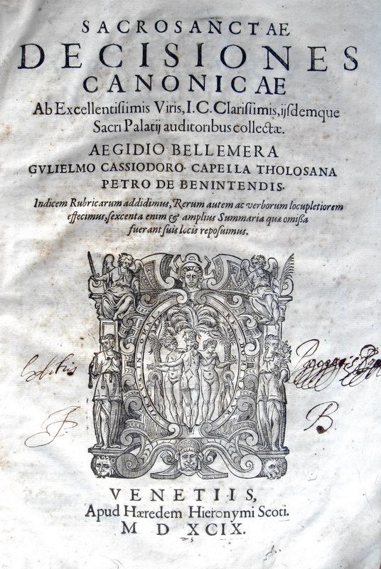 Diritto comune: Gilles de Bellemere - Decisiones - 1599