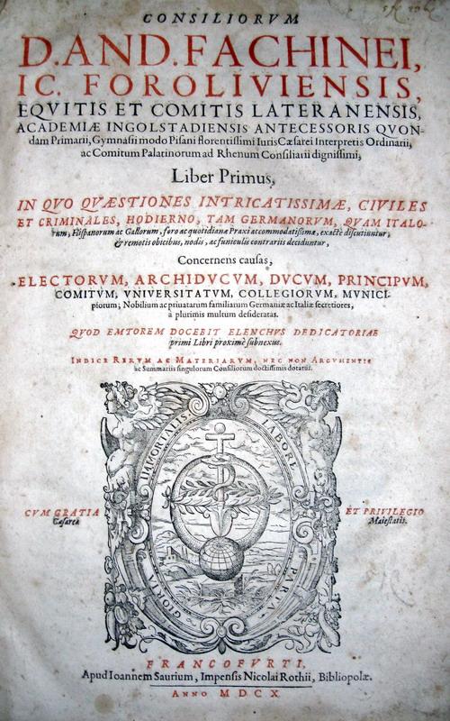 Andrea Fachinei - Consiliorum - 1610