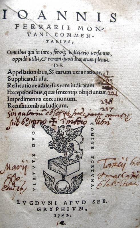 Ferrarius Montanus - Commentarius de appellationibus - 1542