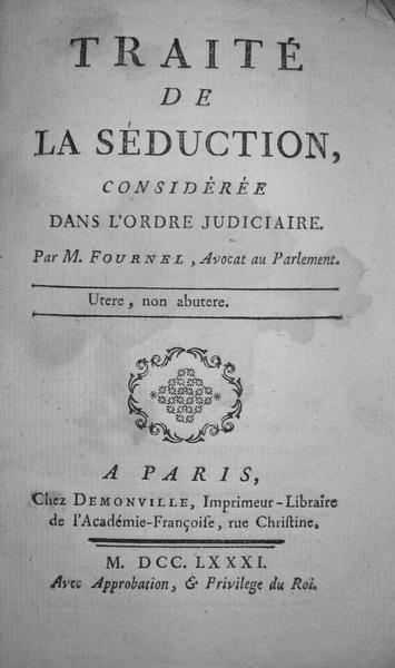 Fournel - Traite de la seduction