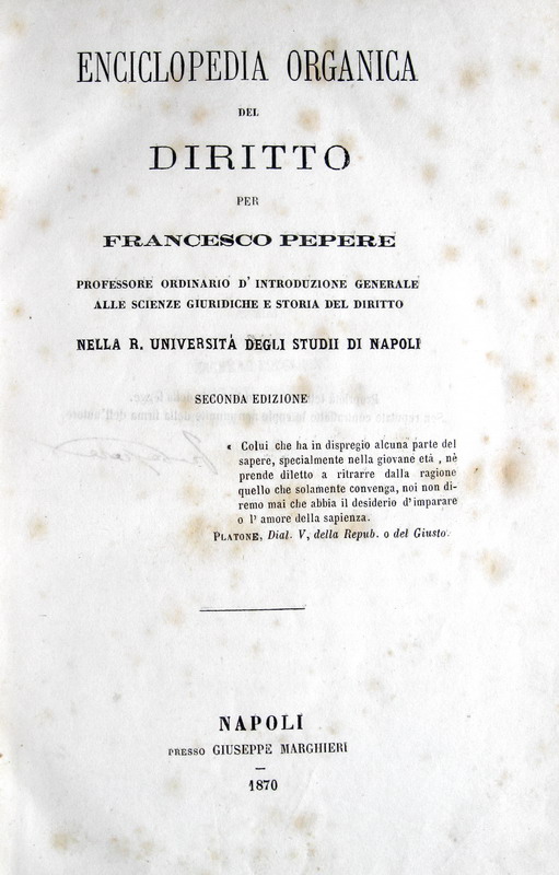 Francesco Pepere - Enciclopedia organica del diritto - 1870