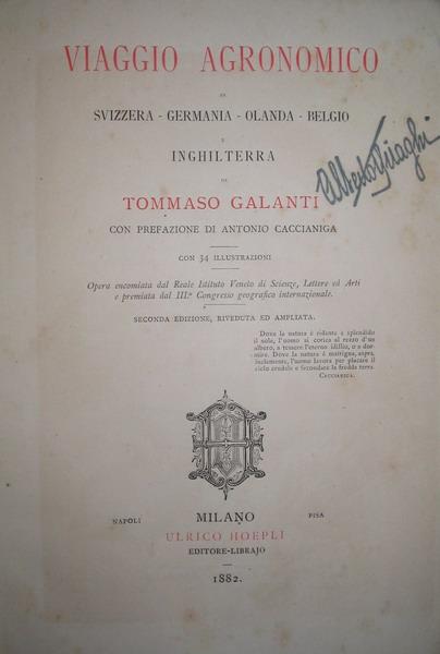 Tommaso Galanti - Viaggio agronomico