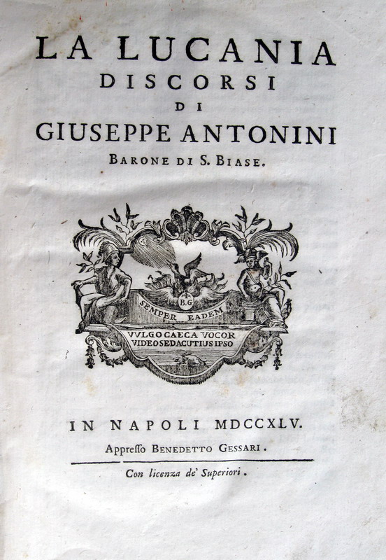 Giuseppe Antonini - La Lucania - 1745