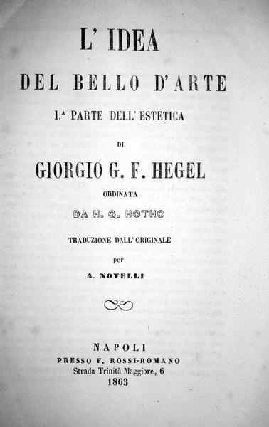 Georg W. F. Hegel - Estetica