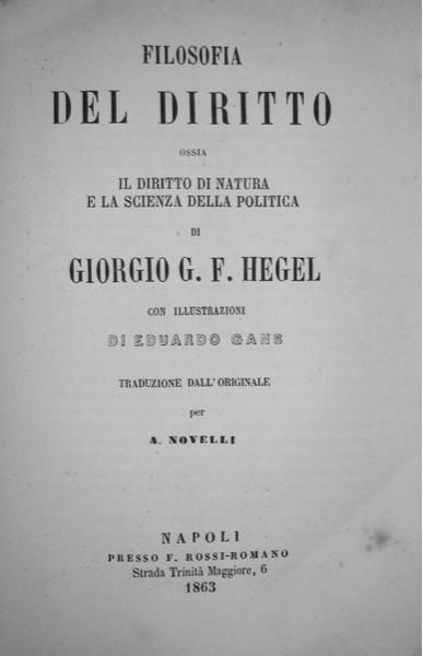 Hegel - Filosofia del diritto