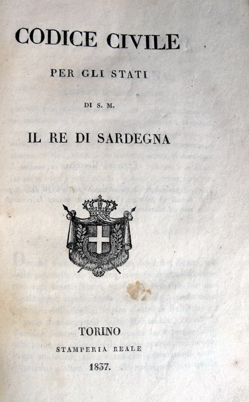 Il Codice civile albertino del 1837