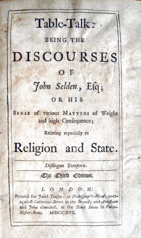 John Selden - Table talk - 1716