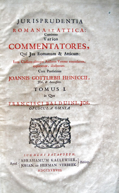 Jurisprudentia Romana et Attica - 1738