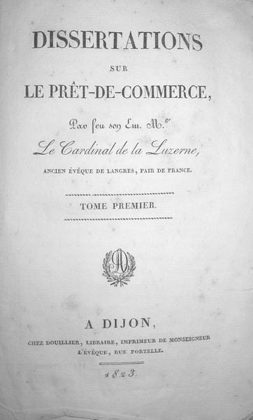 Cesar Guillaume de la Luzerne - Usura