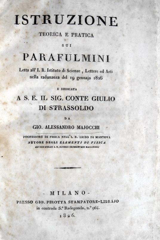 Gianalessandro Majocchi - Istruzione sui parafulmini - 1826