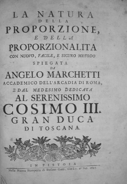 Angelo Marchetti - La natura della proporzione