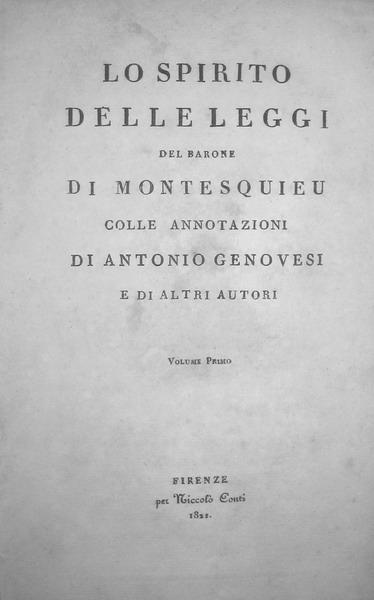 Montesquieu - Spirito delle leggi (ed. 1820)