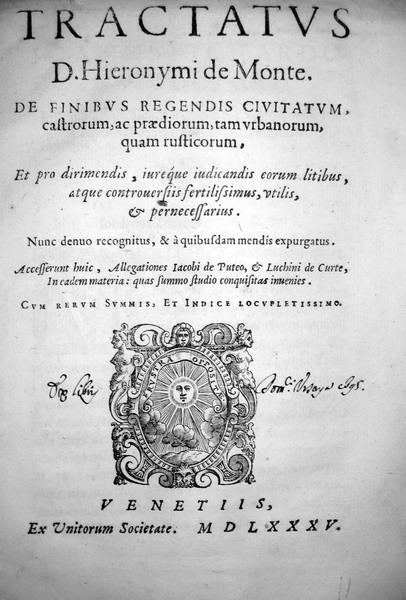 Girolamo Monti - Tractatus de finibus regendis civitatum