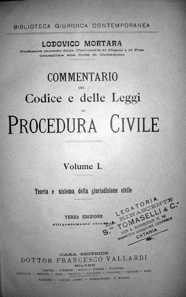 Lodovico Mortara - Commentario del codice di procedura civile - 1905