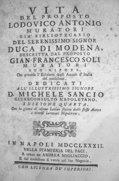 Vita del proposto Lodovico Antonio Muratori