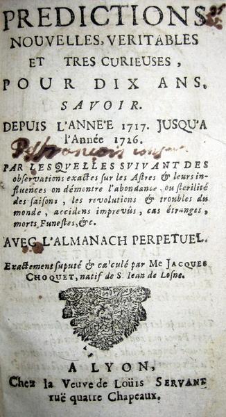Nostradamus - Predictions nouvelles (1717-1726)