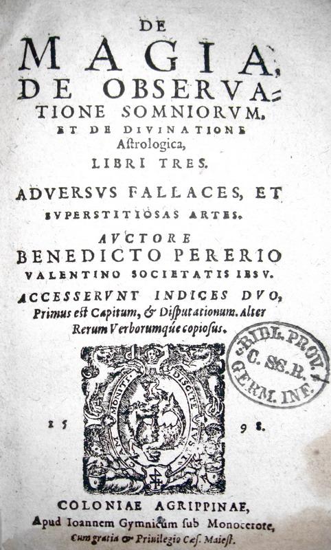 Pereira - De magia, de observatione somniorum et de divinatione astrologica - 1598