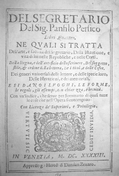 Panfilo Persico - Del segretario