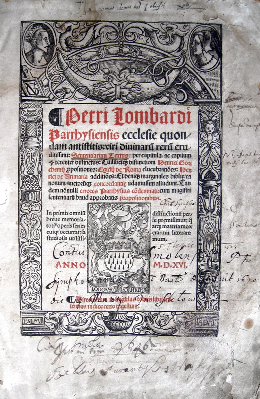 Petrus Lombardus - Sententiarum textus - 1516