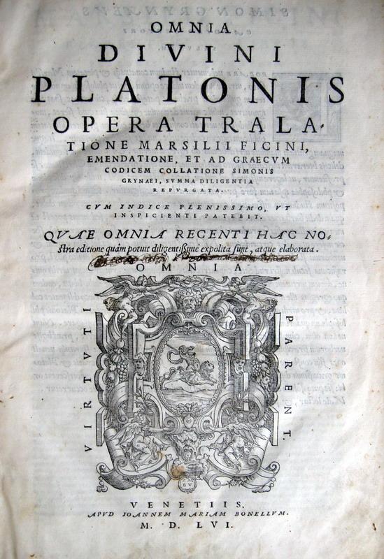 Plato - Omnia opera tralatione Marsilii Ficini - 1556