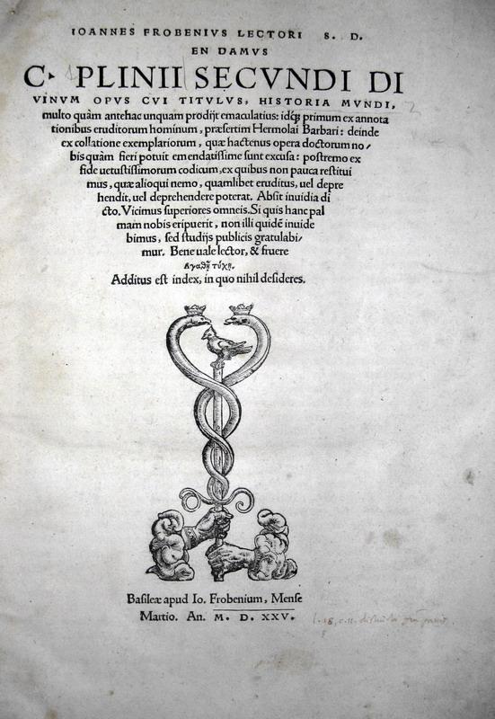 Plinius - Historia mundi (Naturalis historia) - 1525