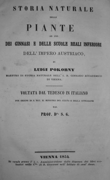 Pokorny - Storia naturale delle piante Pokorny - Storia naturale delle piante