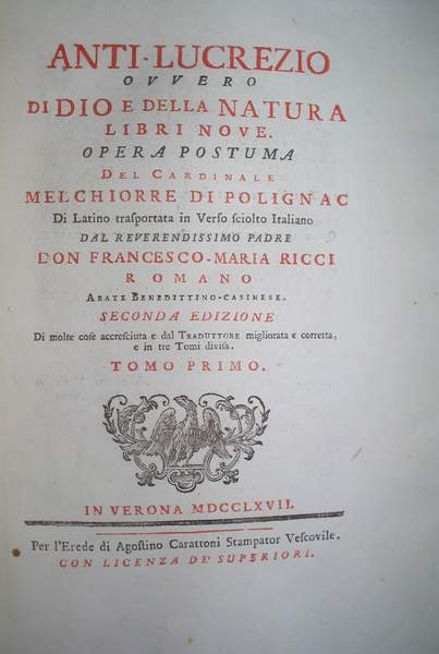 Melchior de Polignac - Anti-Lucrezio
