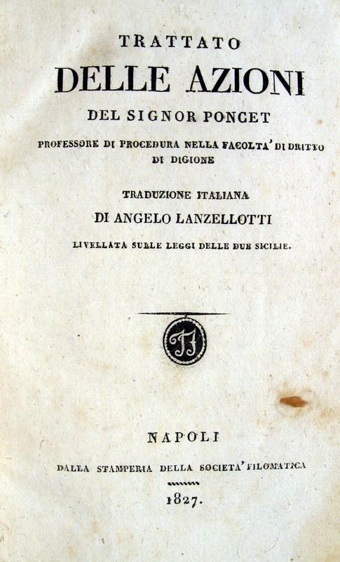 Poncet - Trattato delle azioni - 1827