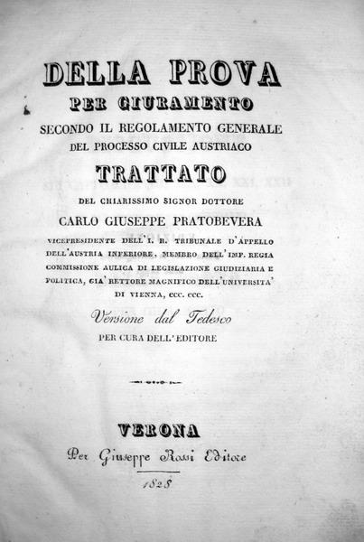 Pratobevera - Della prova per giuramento