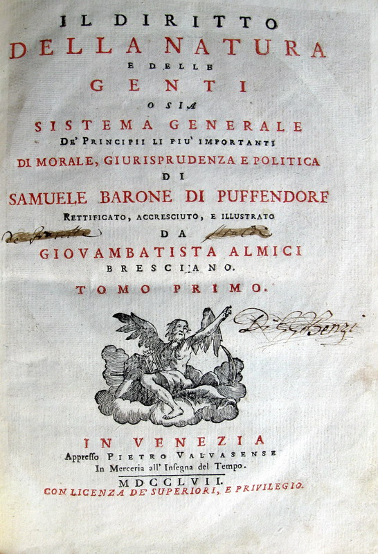 Pufendorf - Il diritto della natura e delle genti - 1757