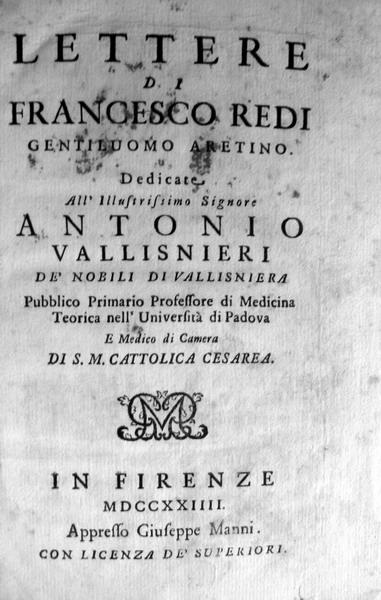 Francesco Redi - Lettere - 1724 Francesco Redi - Lettere - 1724