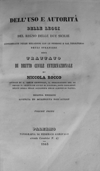 Nicola Rocco - Trattato di diritto civile internazionale