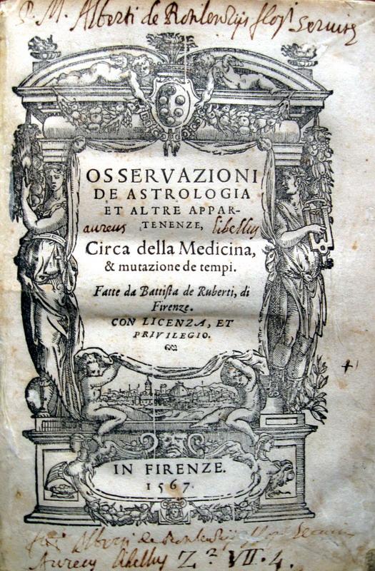 Battista De Ruberti - Osservazioni di astrologia - 1567