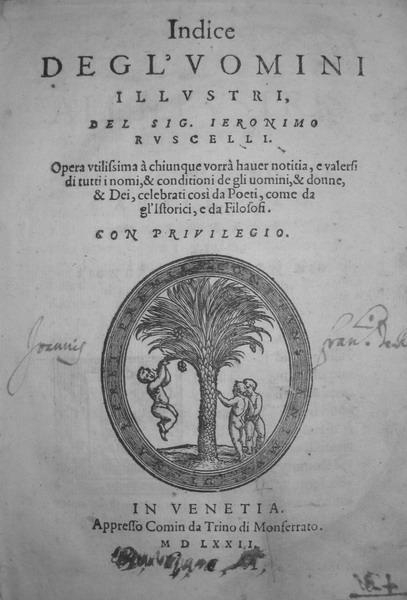 Ruscelli - Indice degli uomini illustri Ruscelli - Indice degli uomini illustri