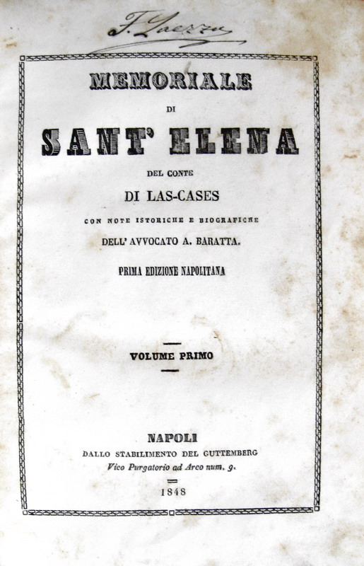 Storia napoleonica: Las Cases - Memoriale di SantElena - 1847