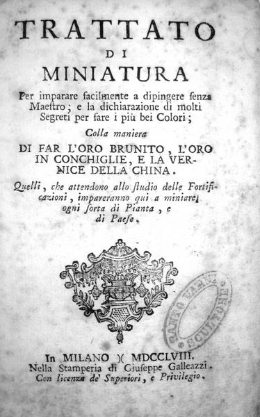 Trattato di miniatura per imparare facilmente a dipingere senza maestro - 1758