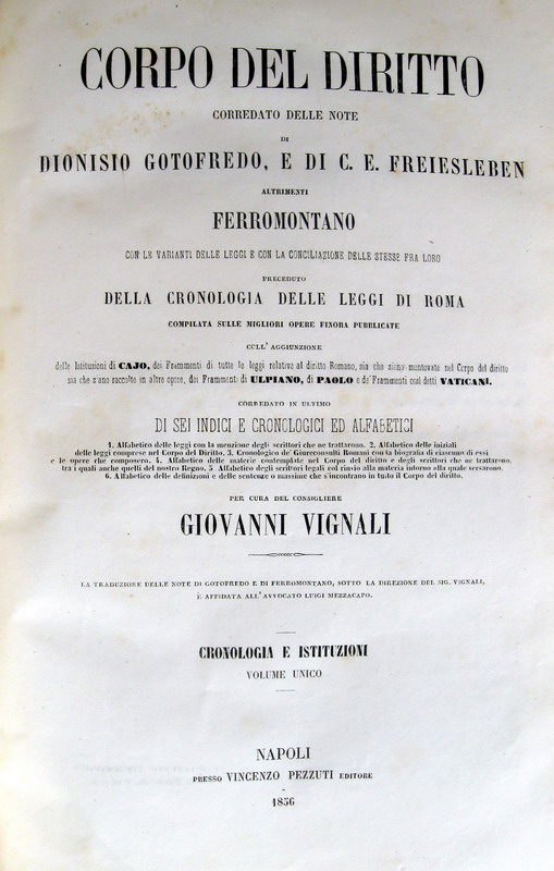 Vignali - Corpo del diritto